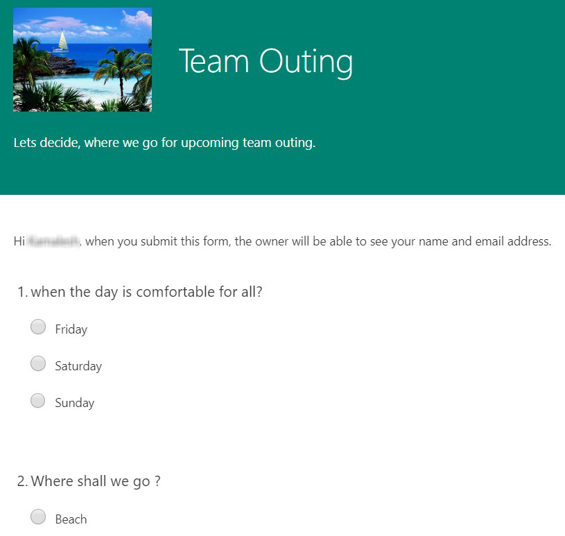 Team Outing Survey