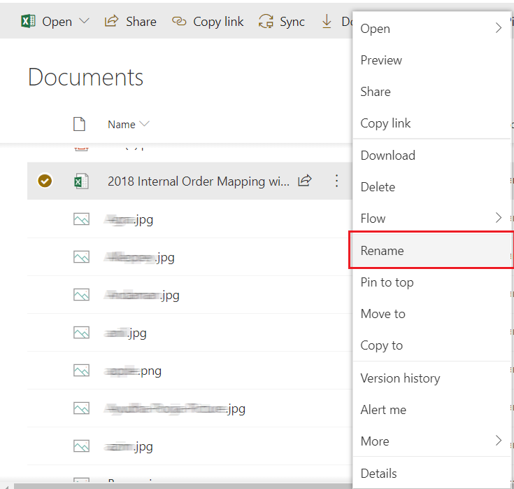 SharePoint Documents Rename