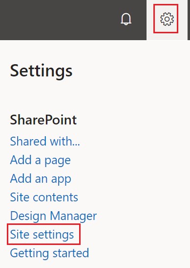 SharePoint site settings