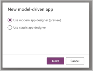 New Model Driven App